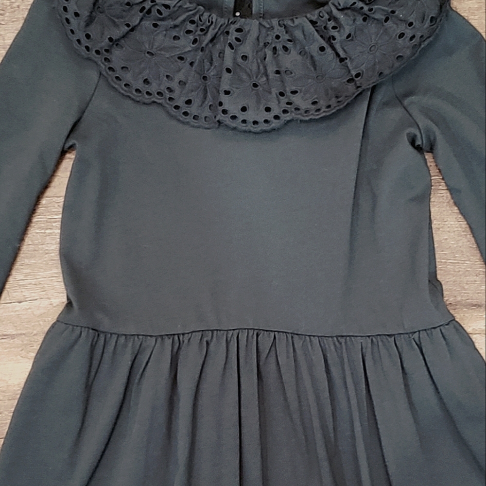 #536 Girls Youth Copper Key Dress Sz 5 Long Sleeve Hunter Green 100% Cotton